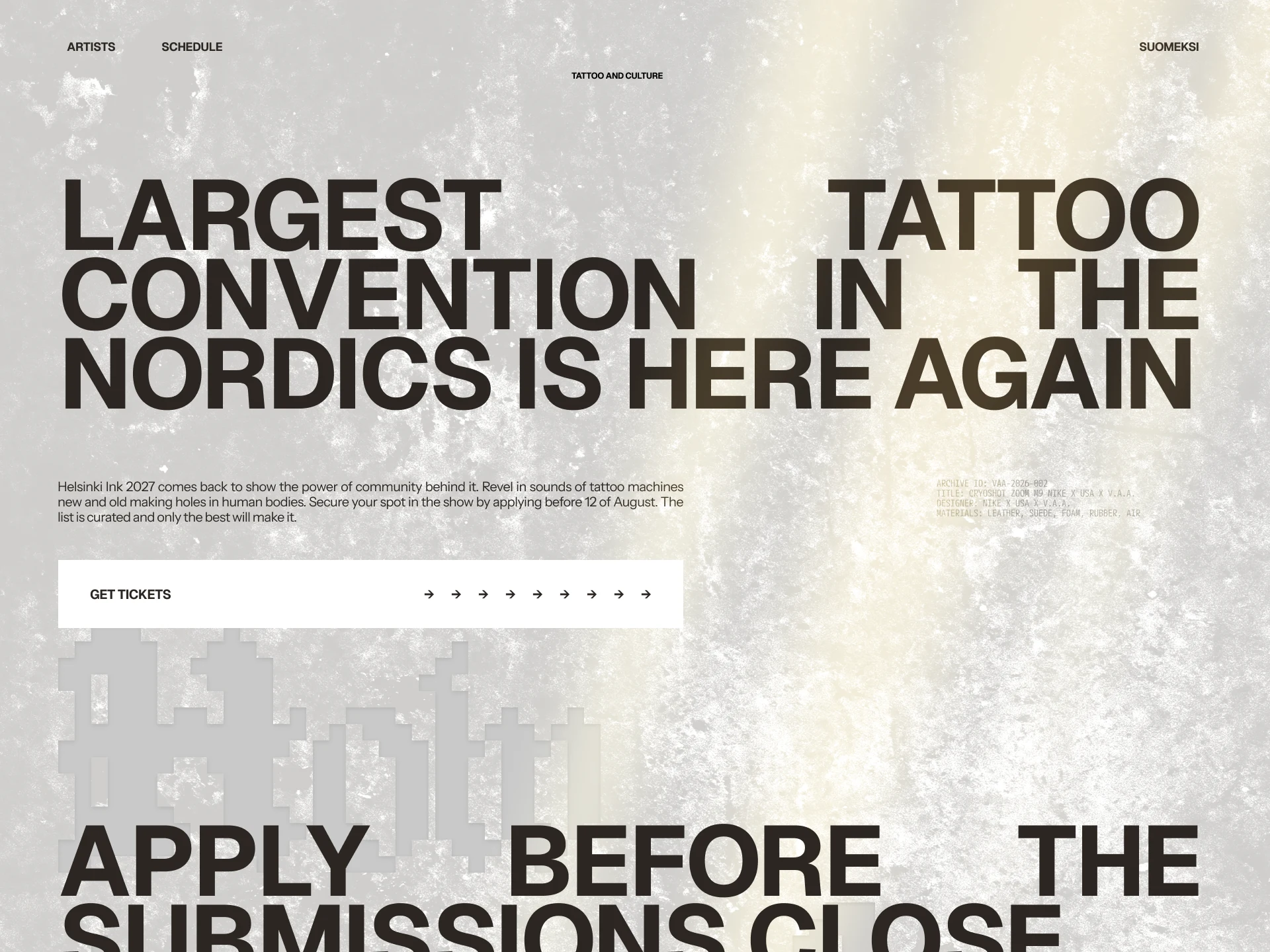 Direction 3: an editorial grid with large type