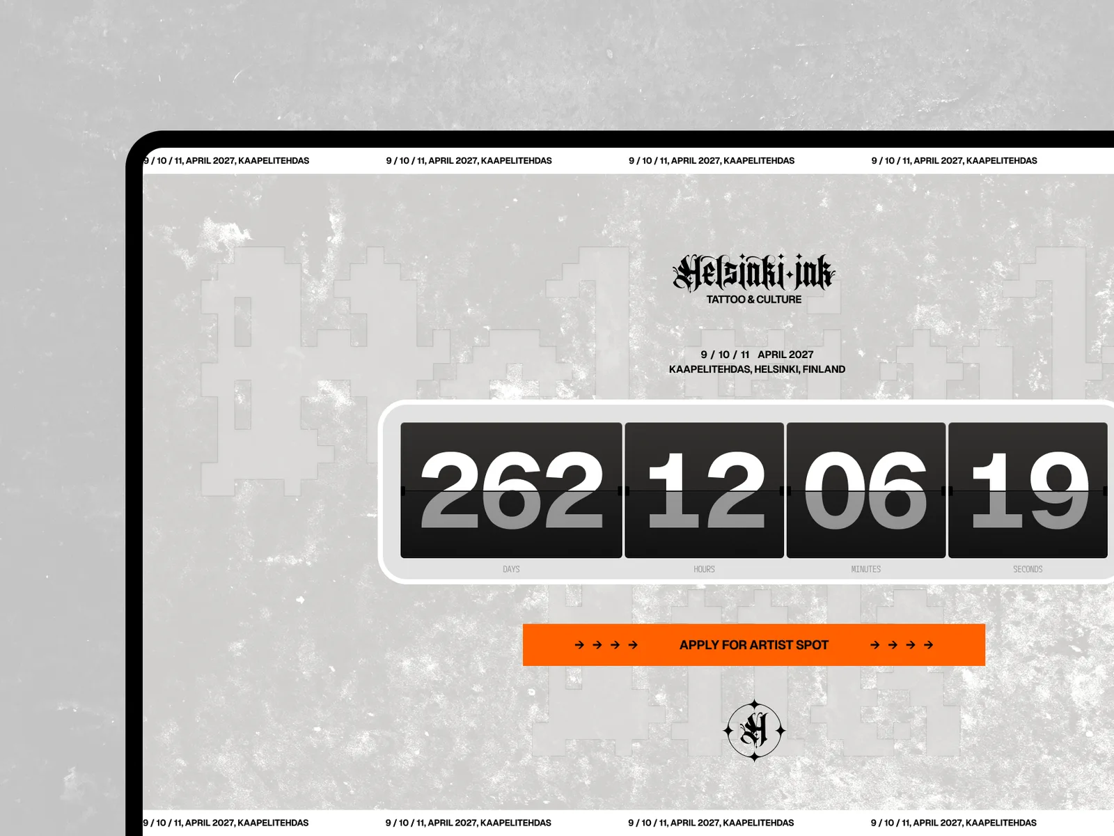 The Helsinki Ink coming soon page on a laptop