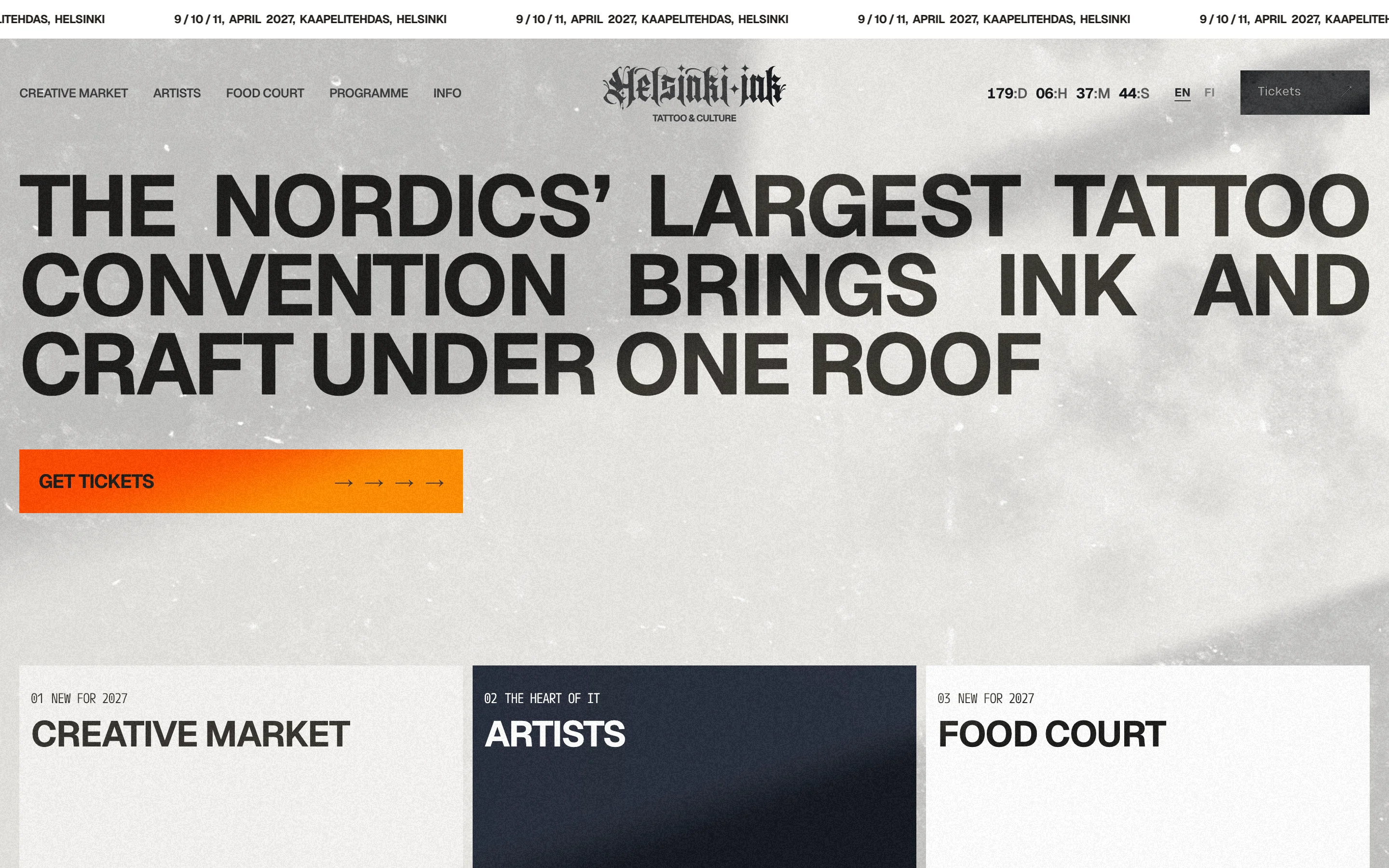 Website v3 hero: The Nordics’ largest tattoo convention brings ink and craft under one roof
