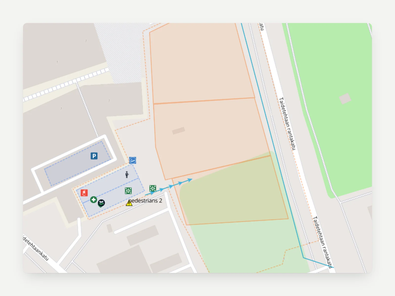 Routes mode in the old editor with its own small toolbar